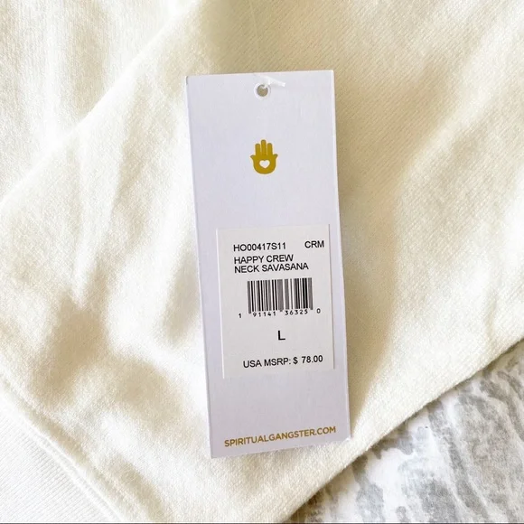 SPIRITUAL GANGSTER Happy Savasana Sweatshirt NEW NWT - Picture 4 of 9